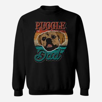 Fathers Day Dog Lover Dog Owner Puggle Dad Pet Retro Puggle Sweatshirt Sweatshirt | Crazezy AU