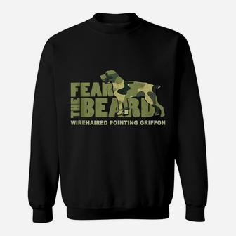 Fear The Beard - Camo Wirehaired Pointing Griffon Hunting Sweatshirt | Crazezy