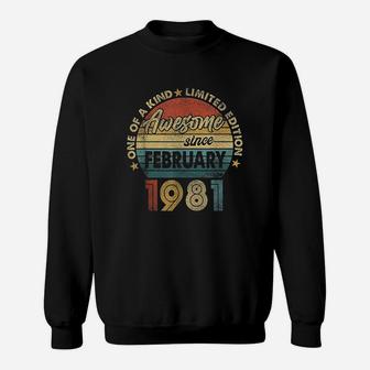 February 1981 Vintage 40 Yrs Old Retro 40Th Birthday Gifts Sweatshirt | Crazezy CA