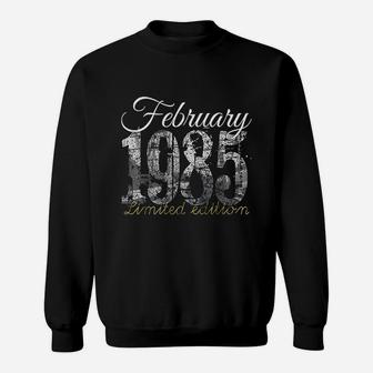 February 1985 35 Year Old 1985 35Th Birthday Gift Sweatshirt | Crazezy UK