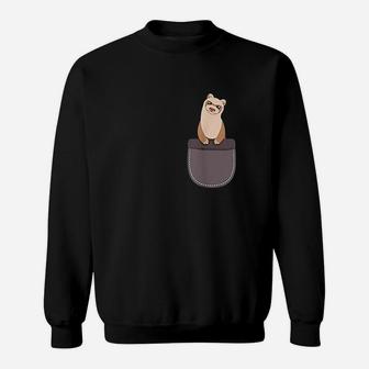 Ferret Pocket Funny Ferret Pet Sweatshirt | Crazezy UK