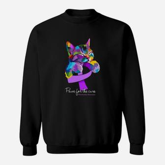 Fibromyalgia Awareness With Cat Sweatshirt - Thegiftio UK