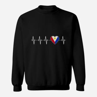 Filipino Heartbeat I Love The Philippines Heart Flag Sweatshirt | Crazezy