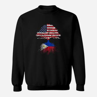 Filipino Roots American Grown Philippines Flag Sweatshirt | Crazezy