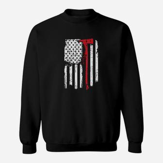 Firefighter Fireman Fire Department American Ax Flag Sweatshirt | Crazezy DE