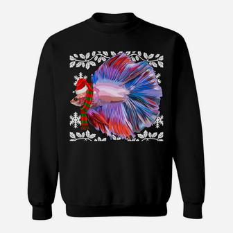 Fish Merry Christmas Ornament Betta Fish Ugly Xmas Sweatshirt Sweatshirt | Crazezy