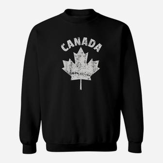 Flag Of Canada Fathers Day Canadian Leaf Vintage Sweatshirt | Crazezy