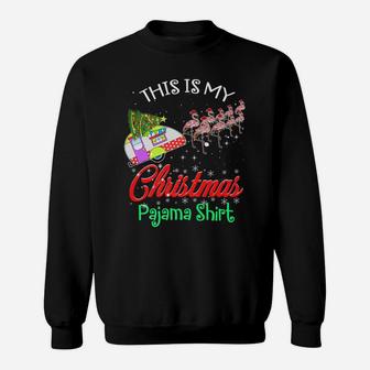 Flamingo Camping Camper This Is My Christmas Pajama Gifts Sweatshirt | Crazezy