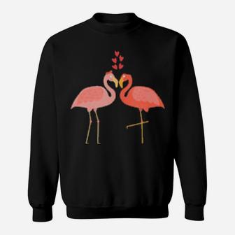 Flamingo Couples Wedding Anniversary Valentines Him Her Sweatshirt - Monsterry AU
