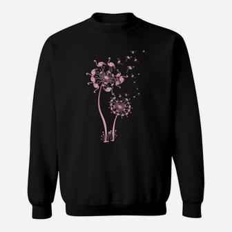 Flamingo Dandelion Flower Tshirt Cute Flamingo Lover Gifts Sweatshirt | Crazezy UK
