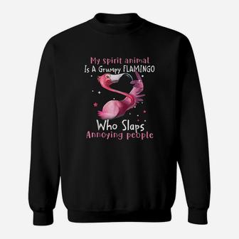Flamingo Lover My Spirit Animal Is Grumpy Flamingo Sweatshirt | Crazezy CA
