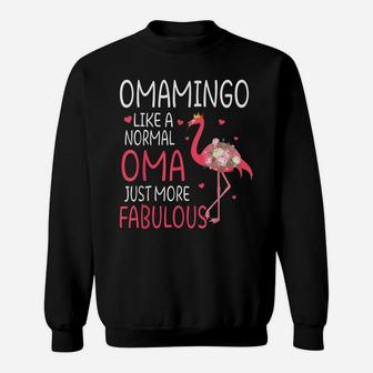 Flamingo Omamingo Like A Normal Oma Floral Funny Grandma Sweatshirt | Crazezy CA