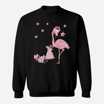 Flamingo Santa Clause Christmas Tee Gift Hawaiian Xmas Gift Sweatshirt Sweatshirt | Crazezy