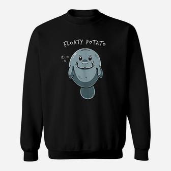 Floaty Potato Manatee Chubby Mermaid Sea Cow Animal Gift Sweatshirt | Crazezy CA