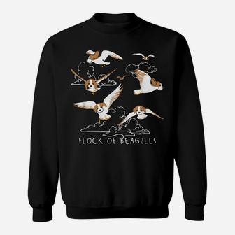 Flock Of Beagulls Beagle With Bird Wings Dog Lover Funny Sweatshirt | Crazezy CA