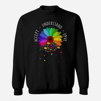 Floral Autism Awareness Daisy Flower Autism Mom Support Sweatshirt | Crazezy