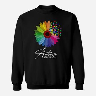 Floral Autism Awareness Daisy Flower For Men Women Kids Sweatshirt | Crazezy AU
