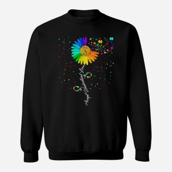 Floral Autism Awareness Daisy Flower For Mom Sweatshirt - Monsterry
