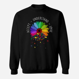 Floral Autism Awareness Daisy Flower For Mom Women Sweatshirt | Crazezy