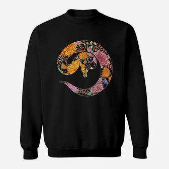 Floral Flower Vintage Retro Ball Python Lover Sweatshirt | Crazezy