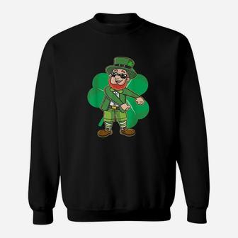 Flossing Leprechaun St Patricks Day Kids Boys Gift Sweatshirt | Crazezy UK