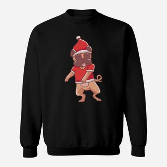 Flossing Santa Pug Dog Funny Ugly Christmas Shirt Gift Sweatshirt | Crazezy