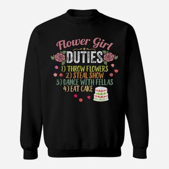 Flower Girl Duties Throw Flowers Funny Wedding Gifts Sweatshirt | Crazezy