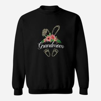 Flower Grandmom Leopard Bunny Sweatshirt | Crazezy UK