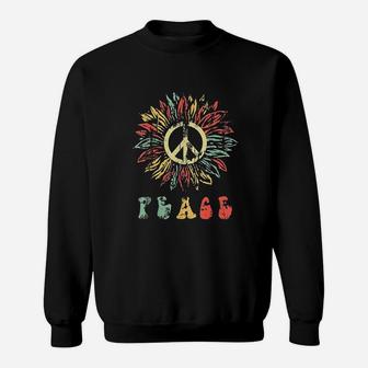 Flower Peace Symbol Peace Sweatshirt - Thegiftio UK