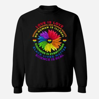 Flower Rainbow Human Black Lives Rights Science Lgbt Pride Sweatshirt | Crazezy DE