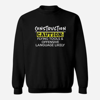 Flying Tools Offensive Language Construction Worker Sweatshirt - Thegiftio UK