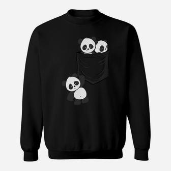 For Panda Lovers Cute Kawaii Baby Pandas In Pocket Sweatshirt | Crazezy