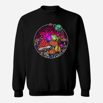 Forest Mushrooms Nature Frog Sweatshirt | Crazezy