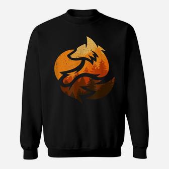 Fox Animal Design Gifts With Nature Trees Hunting Sweatshirt | Crazezy DE