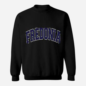 Fredonia Varsity Style Navy Blue Text Sweatshirt | Crazezy UK