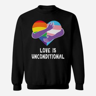 Free Mom Dad Hugs Lgbt Pride Nonbinary Pride Flag Love Sweatshirt | Crazezy AU