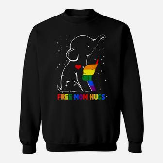 Free Mom Hugs - Lgbt Mom Elephant Rainbow Shirt Gift Sweatshirt | Crazezy