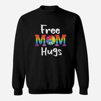 Free Mom Hugs Lgbt Pride Parades Daisy Flower Sweatshirt | Crazezy