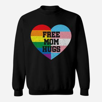 Free Mom Hugs Shirt Gay Pride Gift Transgender Rainbow Flag Sweatshirt | Crazezy DE