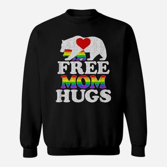 Free Mom Hugs Tshirt T-Shirt Women Lgbt Pride Mama Bear Sweatshirt | Crazezy AU