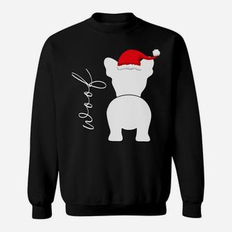 French Bulldog Frenchie Dog Christmas Santa Claus Hat Sweatshirt | Crazezy CA