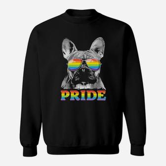 French Bulldog Gay Pride Lgbt Rainbow Flag Sweatshirt - Monsterry AU
