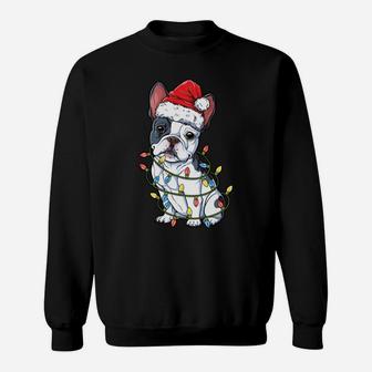 French Bulldog Santa Christmas Tree Lights Xmas Gifts Boys Sweatshirt Sweatshirt | Crazezy