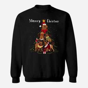 French Mastiff Dogue De Bordeaux Christmas Tree Xmas Dog Sweatshirt Sweatshirt | Crazezy