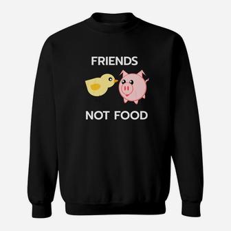 Friends Not Food Vegan Chick Pig Premium Sweatshirt - Thegiftio UK