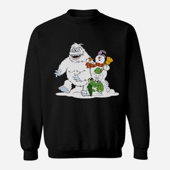 Frosty Bumble And Sam The Snowmen Sweatshirt - Monsterry