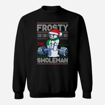 Frosty The Swoleman Ugly Christmas Sweater Funny Snowman Gym Sweatshirt Sweatshirt | Crazezy UK