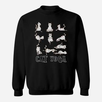 Fun Cat Yoga Gift T Shirt, Cute Family Gift, Lt Sweatshirt | Crazezy CA