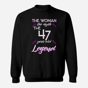 Funny 47Th Birthday Tshirt Woman Myth 47 Year Old Legend Sweatshirt | Crazezy AU