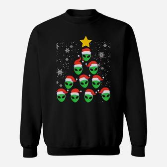 Funny Alien Christmas Tree Pajama Costume Sweatshirt Sweatshirt | Crazezy
